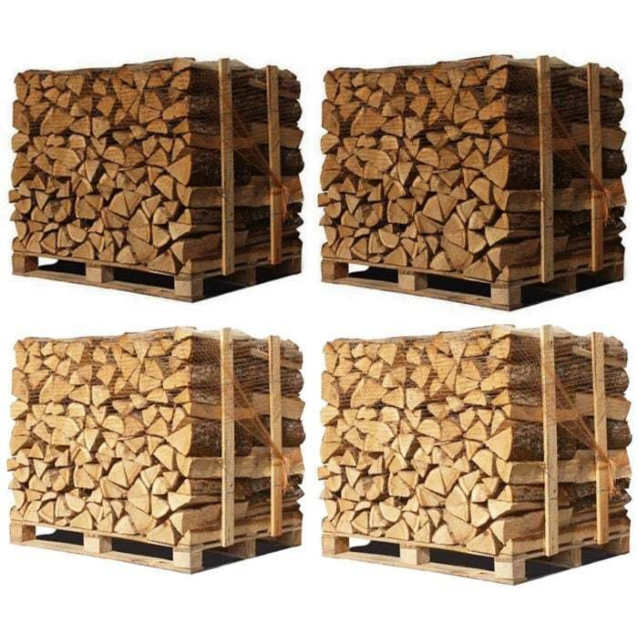 4 x Palettes (2 chêne blanc + 2 Hêtre/Charme) – Bûches de 40 cm